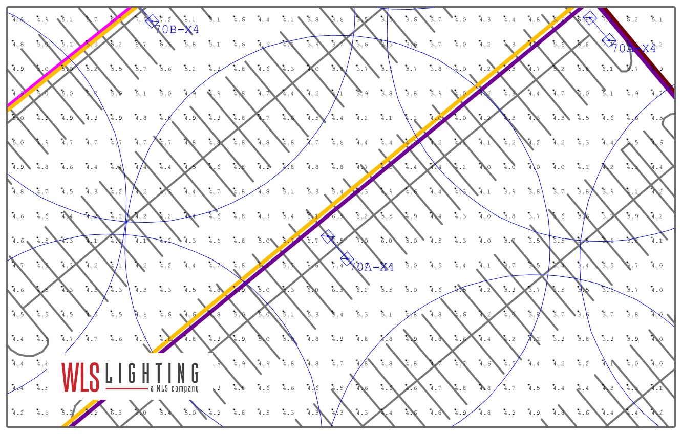 Detailed photometric lighting plan
