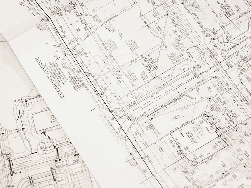 New construction lighting plan with photometric contours